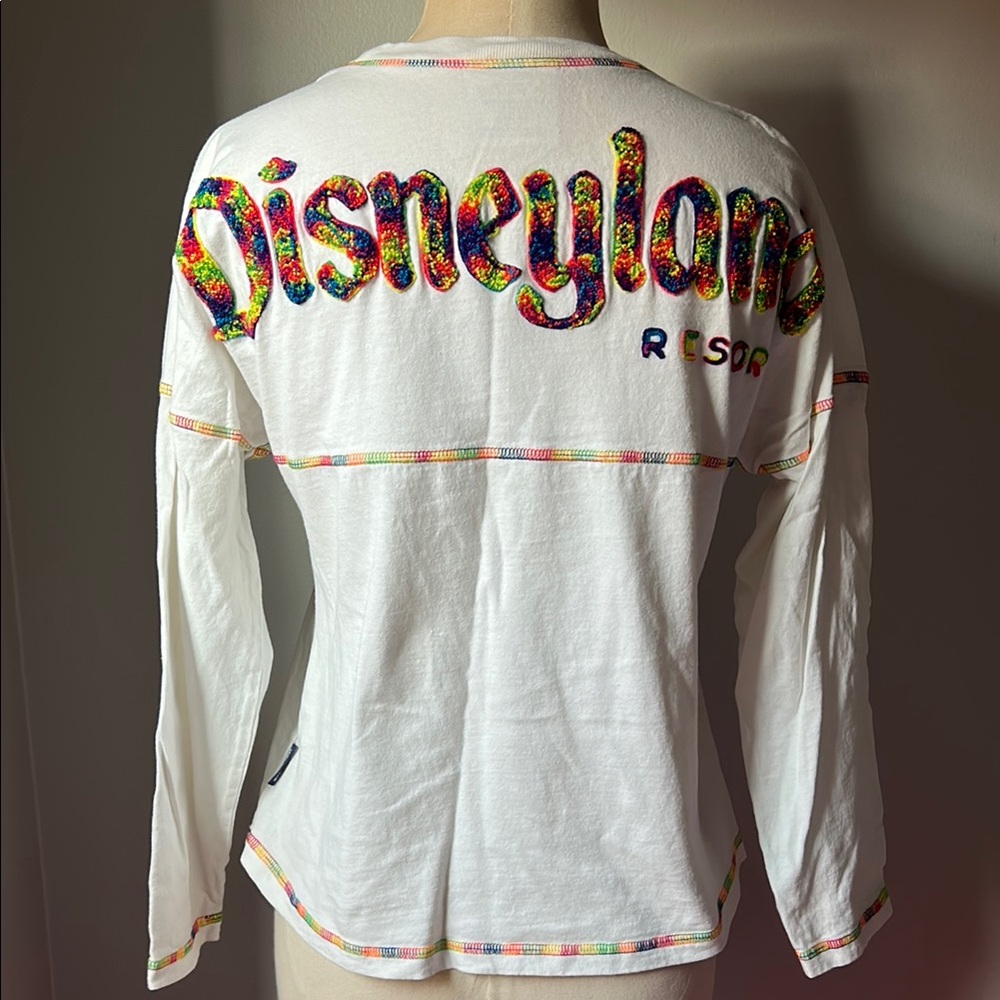 Disneyland Resort Spirit Jersey White Colorful Long Sleeve Shirt, Kid’s XL